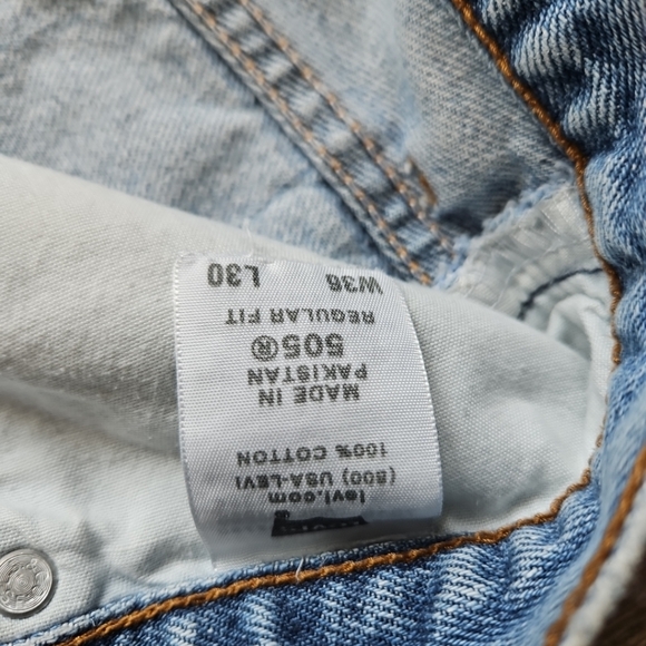 Levi's 505 Regular Fit Jeans 36x30 - Picture 6 of 12